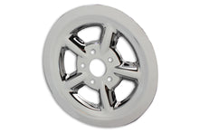 Load image into Gallery viewer, Chrome V-Twin rear pulley cover with 68 teeth, designed for V-Twin drive line motorcycle applications.