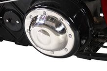Load image into Gallery viewer, Stainless steel V-TWIN Replica Dimple Derby Cover for motorcycle drive line, featuring a dimpled design and polished finish.