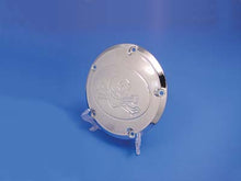 Load image into Gallery viewer, Chrome V-Twin Skull Derby Cover for drive line, featuring a detailed skull design, enhances motorcycle engine appearance.