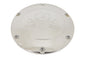 Chrome V-Twin Skull with Cross Bones Derby Cover for drive line, featuring detailed skull and cross bones design.