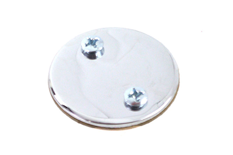 V-Twin XLCH primary inspection cover for drive line, black metal with V-Twin branding on motorcycle engine component