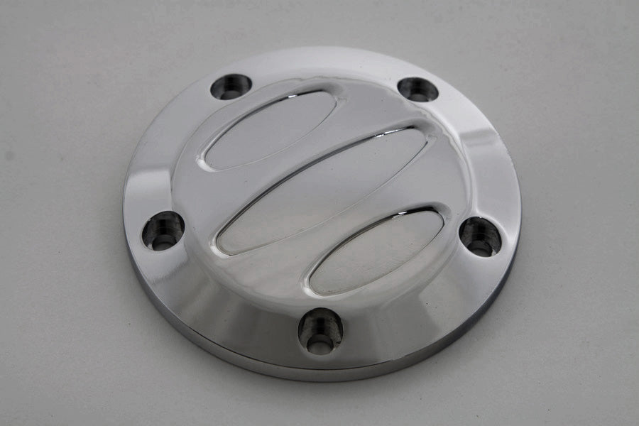 V-Twin electrical ignition system cover with five-hole contour design for motorcycle ignition system protection.