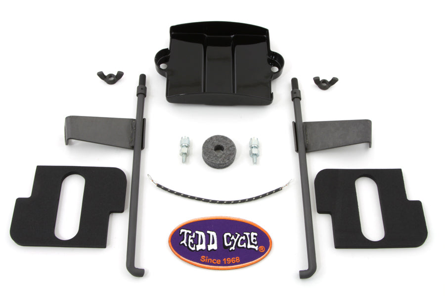 V-Twin Battery Box Top Kit for electrical applications, featuring durable construction and secure fitting for V-Twin motorcycle batteries.