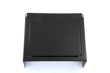 Load image into Gallery viewer, Black embossed V-Twin battery side cover for motorcycle electrical system, showcasing a sleek, durable design.