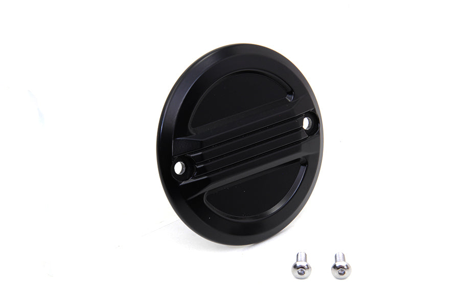 V-Twin black air flow ignition system cover for motorcycle electrical components, featuring a sleek aerodynamic design.