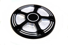 Load image into Gallery viewer, V-Twin black contrast 5-hole electrical point cover, durable metal accessory for motorcycle electrical systems.