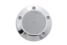 Load image into Gallery viewer, V-Twin Chrome 5-Hole Perforated Ignition System Cover for motorcycle electrical system, featuring a shiny chrome finish and perforated design.