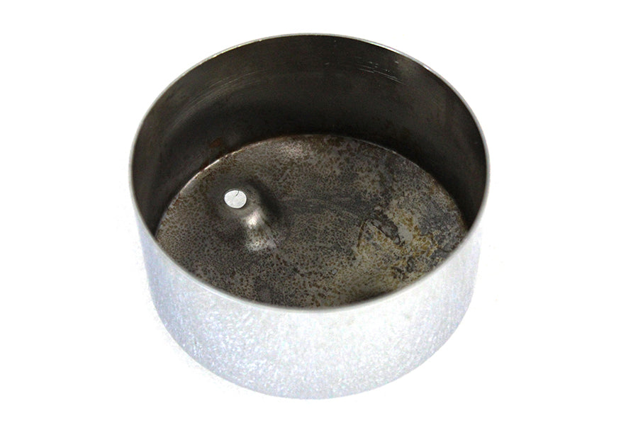 Chrome V-Twin generator end cover for electrical systems, showcasing a polished metal finish and durable construction.