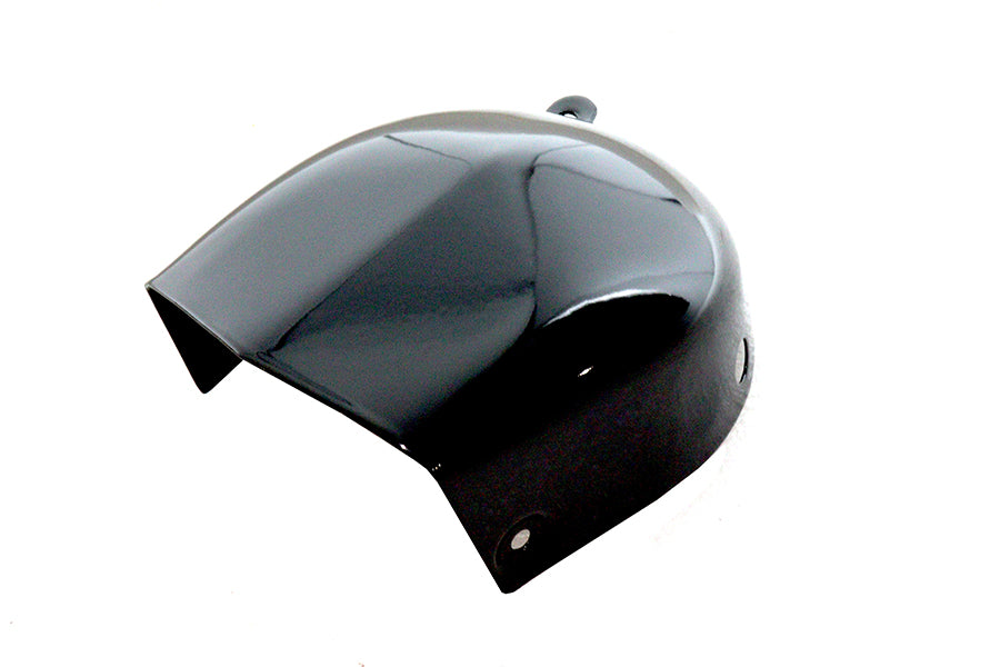 Black V-Twin low note horn cover for motorcycle electrical system, designed for a sleek, secure fit on V-Twin bikes.