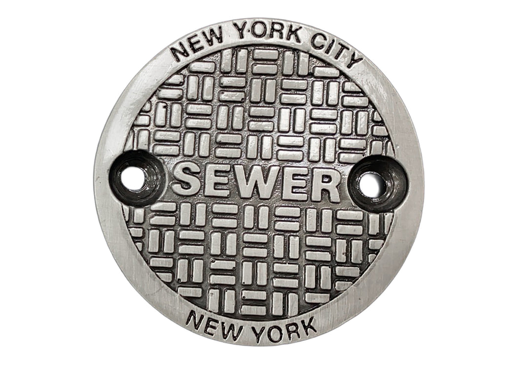 V-Twin M8 NYC electrical ignition cover with two holes, designed for motorcycle ignition system protection and style.