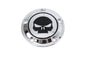 V-Twin Skull Ignition System Cover with 5-Hole Chrome finish on electrical component for motorcycle ignition system.