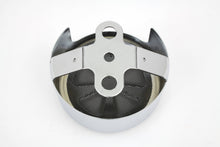 Load image into Gallery viewer, V-Twin chrome spoke style round horn cover for motorcycle electrical system, adding a vintage, polished look.