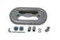 Chrome V-Twin voltage regulator cover for motorcycle electrical systems, featuring a sleek, polished finish.