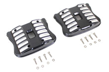 Load image into Gallery viewer, V-TWIN black accent XL rocker box cover set for motorcycle engine, featuring bold black detailing and chrome accents.