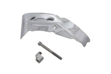 Load image into Gallery viewer, V-Twin chrome left side cylinder base cover for motorcycle engine, showcasing polished metal finish and detailed craftsmanship.