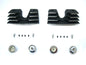 V-Twin engine head bolt and spark plug cover kit in black for motorcycle engine customization.