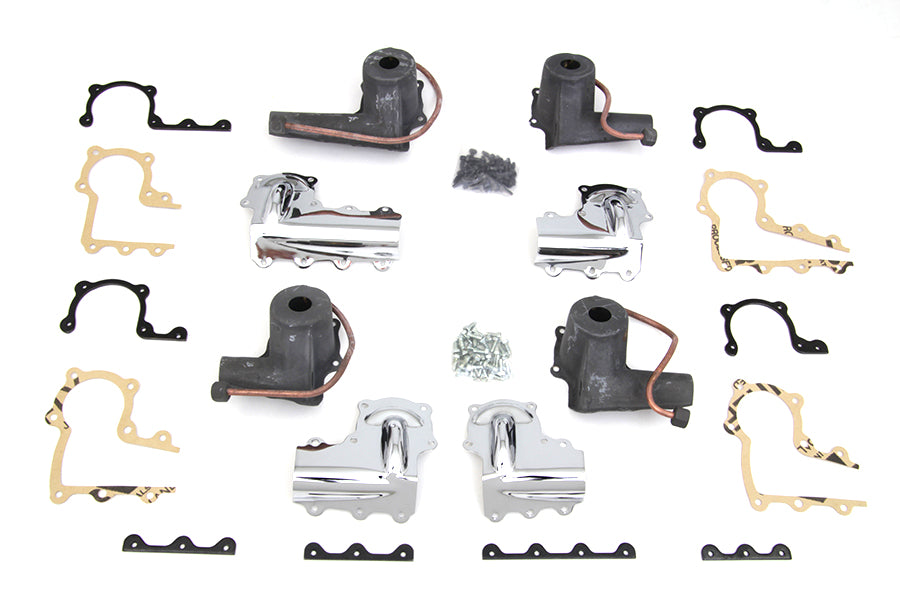 V-TWIN lower valve spring cup set for engine, Parkerized finish, includes multiple cups for valve assembly maintenance.