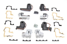 Load image into Gallery viewer, V-TWIN lower valve spring cup set for engine, Parkerized finish, includes multiple cups for valve assembly maintenance.