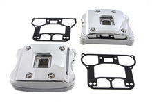 Load image into Gallery viewer, Chrome V-Twin rocker box cover set for motorcycle engine, featuring durable chrome finish and detailed V-Twin branding.