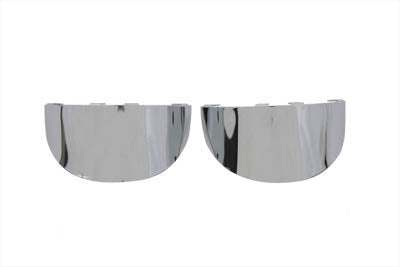 V-TWIN Chrome Light Visor for motorcycle lighting, shiny chrome finish, enhances vehicle's style and visibility.