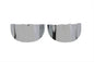 V-TWIN Chrome Light Visor for motorcycle lighting, shiny chrome finish, enhances vehicle's style and visibility.