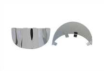 Load image into Gallery viewer, V-TWIN Chrome Light Visor for motorcycle lighting, shiny chrome finish, designed to enhance visibility and style.
