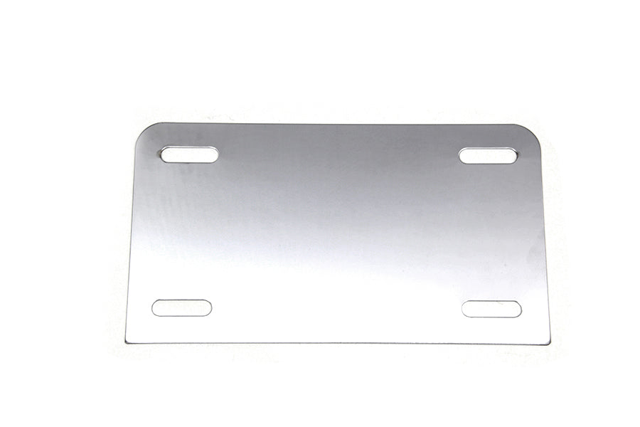 Chrome V-Twin license plate frame backing plate, designed for motorcycle lighting and accessories, with a shiny metallic finish.