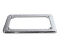 Chrome Maltese style V-Twin license plate frame with lighting for motorcycle customization.