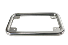 Load image into Gallery viewer, Stainless V-Twin license plate frame with lighting feature, designed for motorcycle customization and durable metal construction.