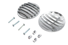 Load image into Gallery viewer, Chrome V-TWIN turn signal lens grille set for motorcycle lighting, featuring a sleek and durable chrome finish.