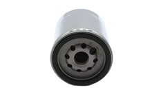 Load image into Gallery viewer, V-TWIN Hex Spin-On Oil Filter attached to motorcycle oil tank, showcasing durable V-TWIN brand oil filter for engine oil filtration.