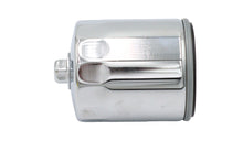 Load image into Gallery viewer, V-TWIN Hex Spin-On Oil Filter mounted on oil tank, showing the black metal filter with hexagonal top for easy installation.
