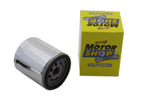 Load image into Gallery viewer, V-Twin Magnetek Hex Oil Filter installed on motorcycle oil tank, showcasing durable metal construction and hex fitting for easy replacement.