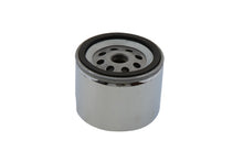 Load image into Gallery viewer, V-Twin Magnetek oil filter attached to a motorcycle oil tank for efficient filtration and engine protection.