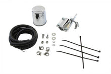 Load image into Gallery viewer, V-Twin Pura Flow universal oil filter kit installed on motorcycle oil tank, featuring durable construction and easy installation.