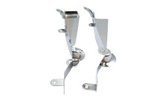 Load image into Gallery viewer, Chrome V-Twin saddlebag filler panel kit installed on motorcycle seat and saddlebags, enhancing style and fit.