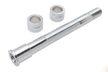 Load image into Gallery viewer, V-Twin Chrome Front Axle Kit for motorcycle wheel and tire, featuring polished chrome finish and durable construction.