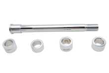 Load image into Gallery viewer, V-TWIN Chrome Front Axle Kit for motorcycle wheel and tire, featuring polished chrome finish and durable construction.