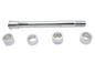V-TWIN Chrome Front Axle Kit for motorcycle wheel and tire, featuring polished chrome finish and durable construction.