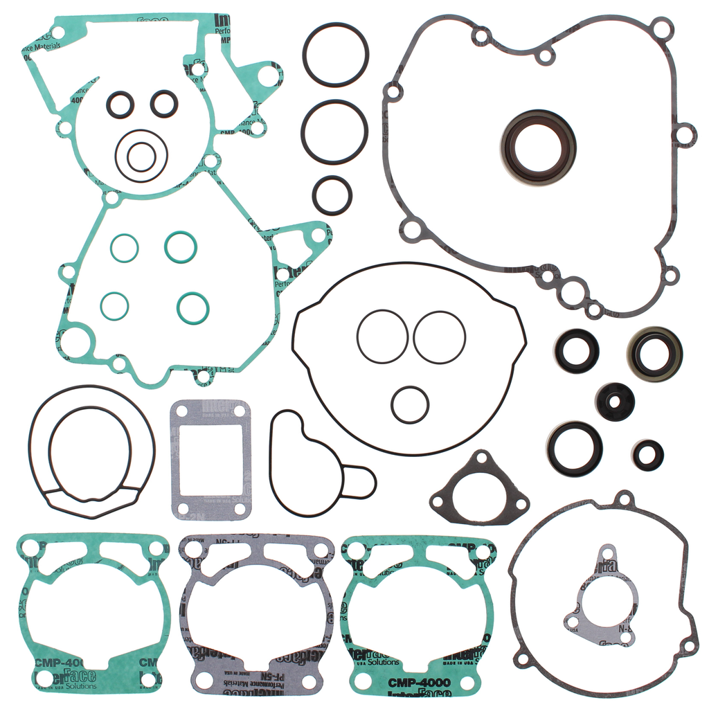 Vertex complete gasket set with oil seals, includes various gaskets and seals for engine repair, branded VERTEX.