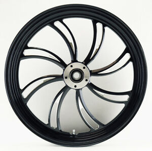 BILLET FRONT WHEEL PACKAGE SWEPT SPOKE HARLEY DAVIDSON SOFTAIL MODELS - The Speed Shop Canada