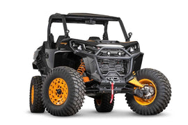 Warn winch mount bracket 61-108760 for off-road vehicle, made of durable metal with mounting points for winch installation.