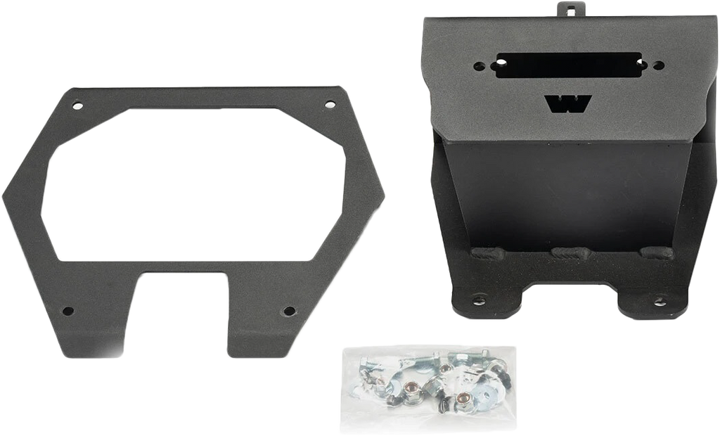 Warn Winch Mount Pol 61-109313 bracket for off-road vehicle, featuring durable construction and secure mounting points.