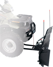 WARN plow blade end wall attached to a heavy-duty snow plow for added durability and snow clearance efficiency.