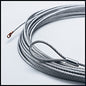 Warn 4.0ci winch with 7/32-inch by 55-foot wire rope, black and silver winch in a close-up shot