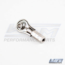 WSM steering cable end, hardware fitting for boat steering systems, metal connector with threaded end for secure attachment