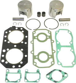 WSM Piston S580 77 piston kit with metal components and rings, designed for WSM engine repair and replacement.