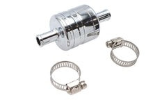 Load image into Gallery viewer, Chrome Wyatt Gatling crankcase breather vent canister for fuel and air systems, designed for motorcycle engine ventilation.