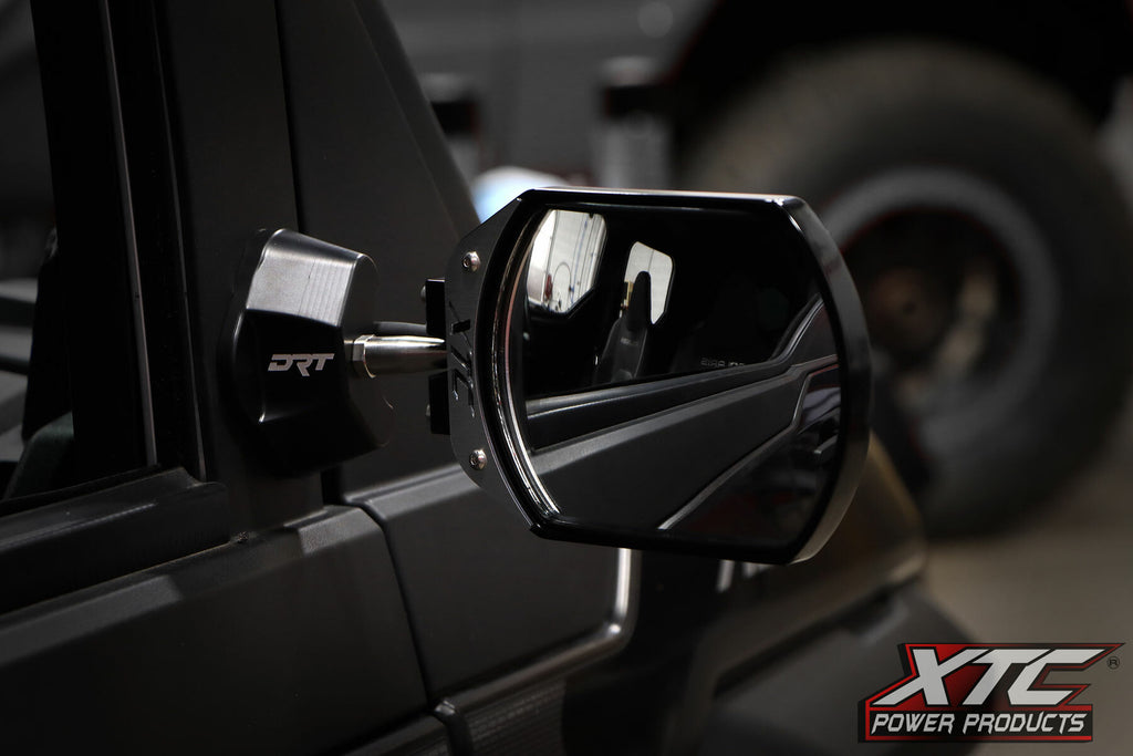 XTC POWER PRODUCTS side view mirror mounts for vehicles, durable accessory with polished finish, designed for secure attachment.