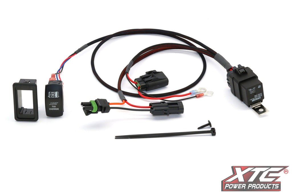 XTC POWER Products Plug N Play Fan Override electrical component showing connection ports and wiring for easy installation.